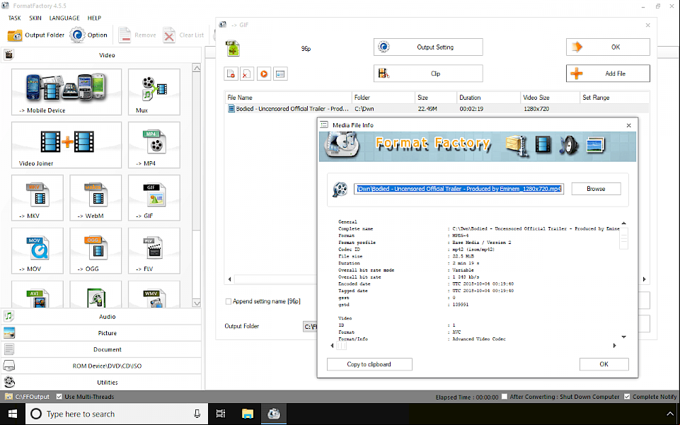 Format Factory on Windows