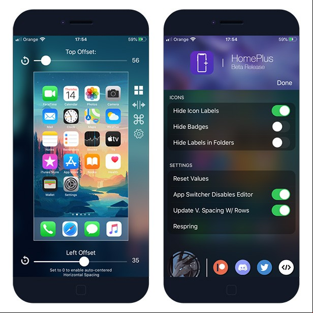 HomePlus Cydia tweak for iOS